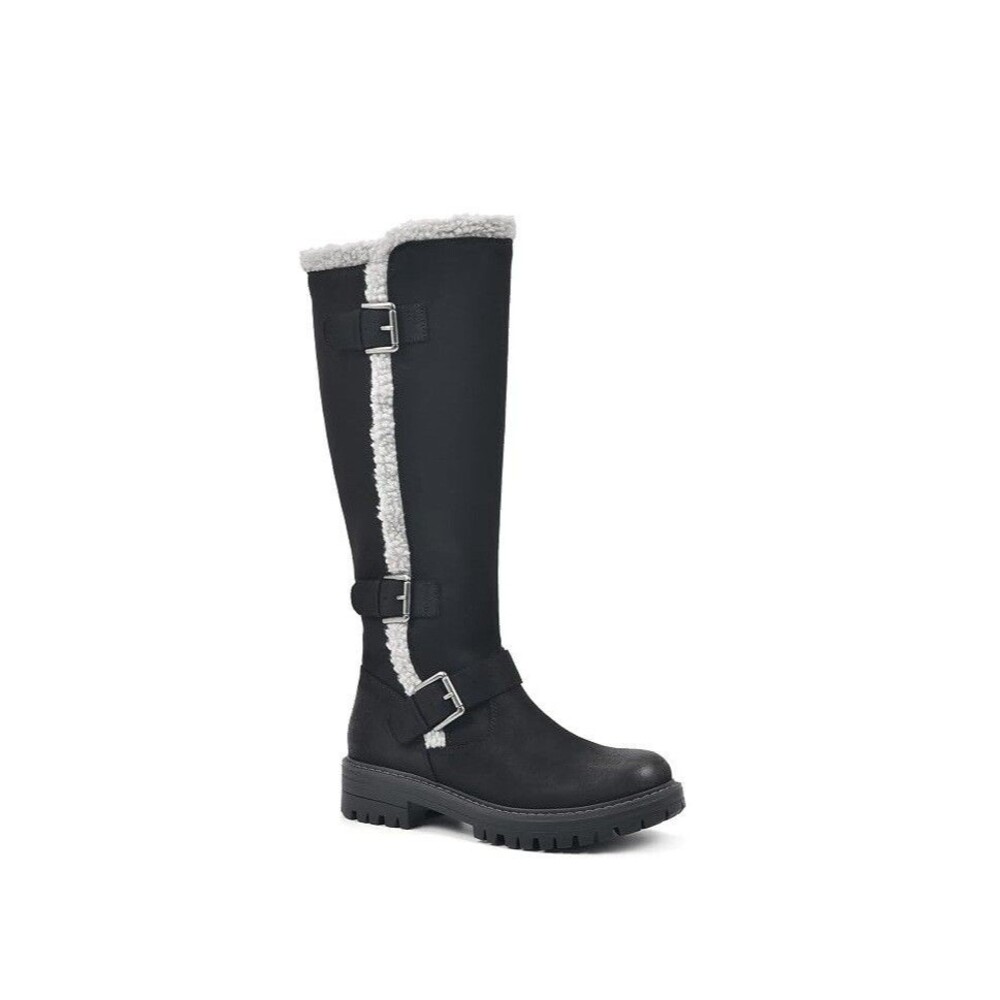 Cliffs Womens 6 W WC Black Fabric Merritt Knee High Riding Boots NIB GA8